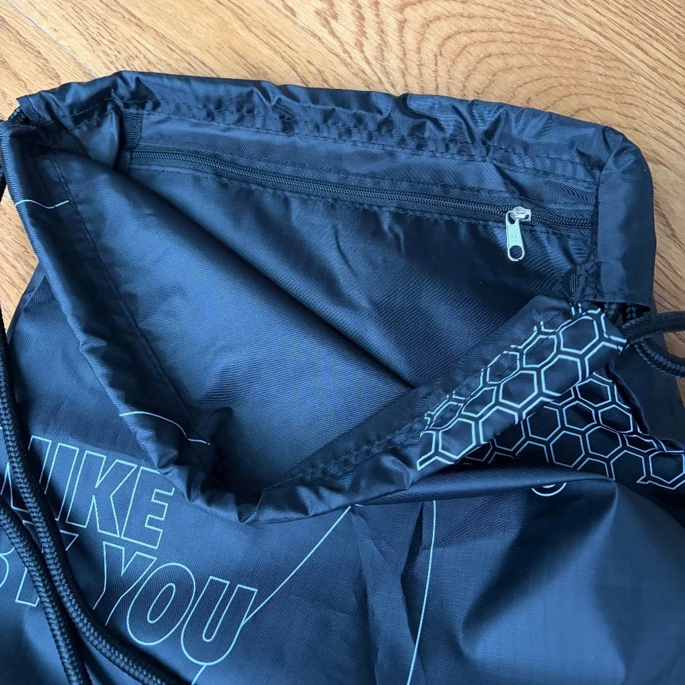Nike By You unisex drawstring cinch sack backpack black